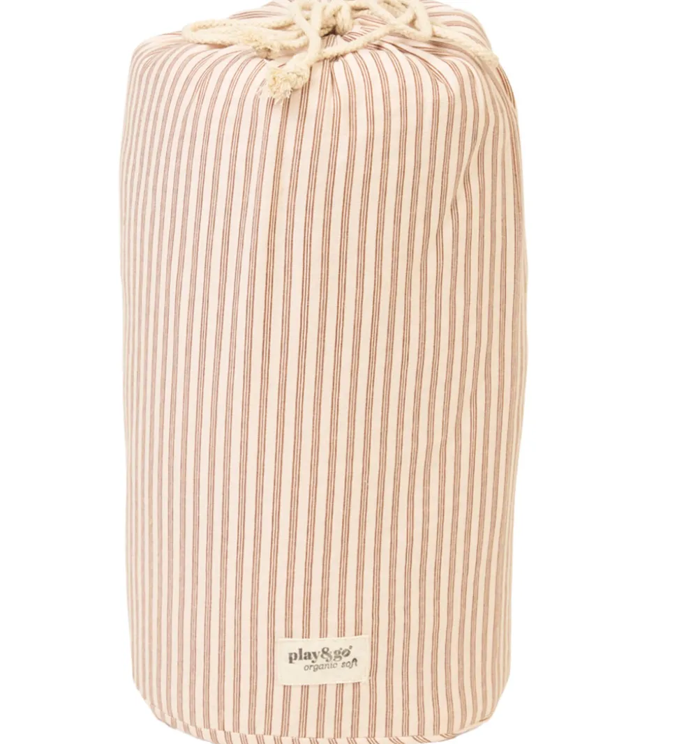 Play&Go Legetøjstæppe - Ø120 cm - Soft Organic - Stripes Brown