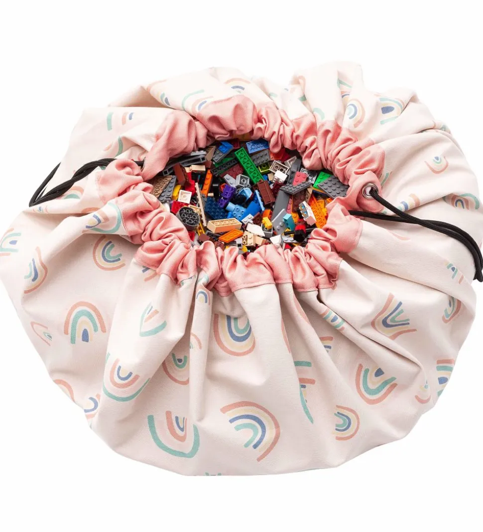 Play&Go Legetøjstæppe - Ø140 cm - Rainbow