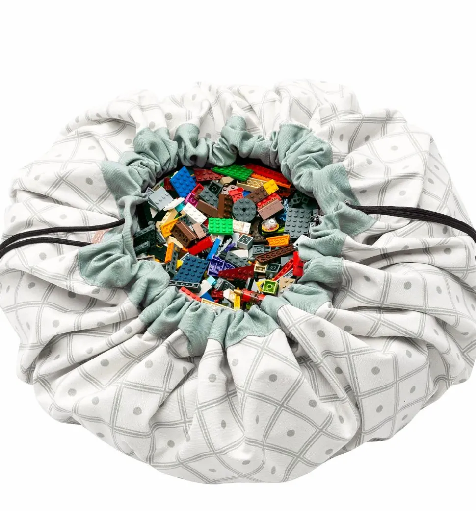 Play&Go Legetøjstæppe - Ø140 cm - Geo Green