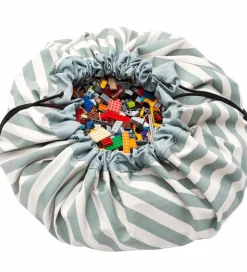Play&Go Legetøjstæppe - Ø140 cm - Stripes Green