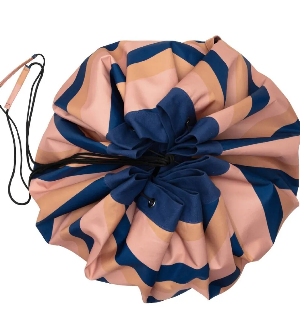 Play&Go Legetøjstæppe - Outdoor - Ø140 - Mokka Stripes