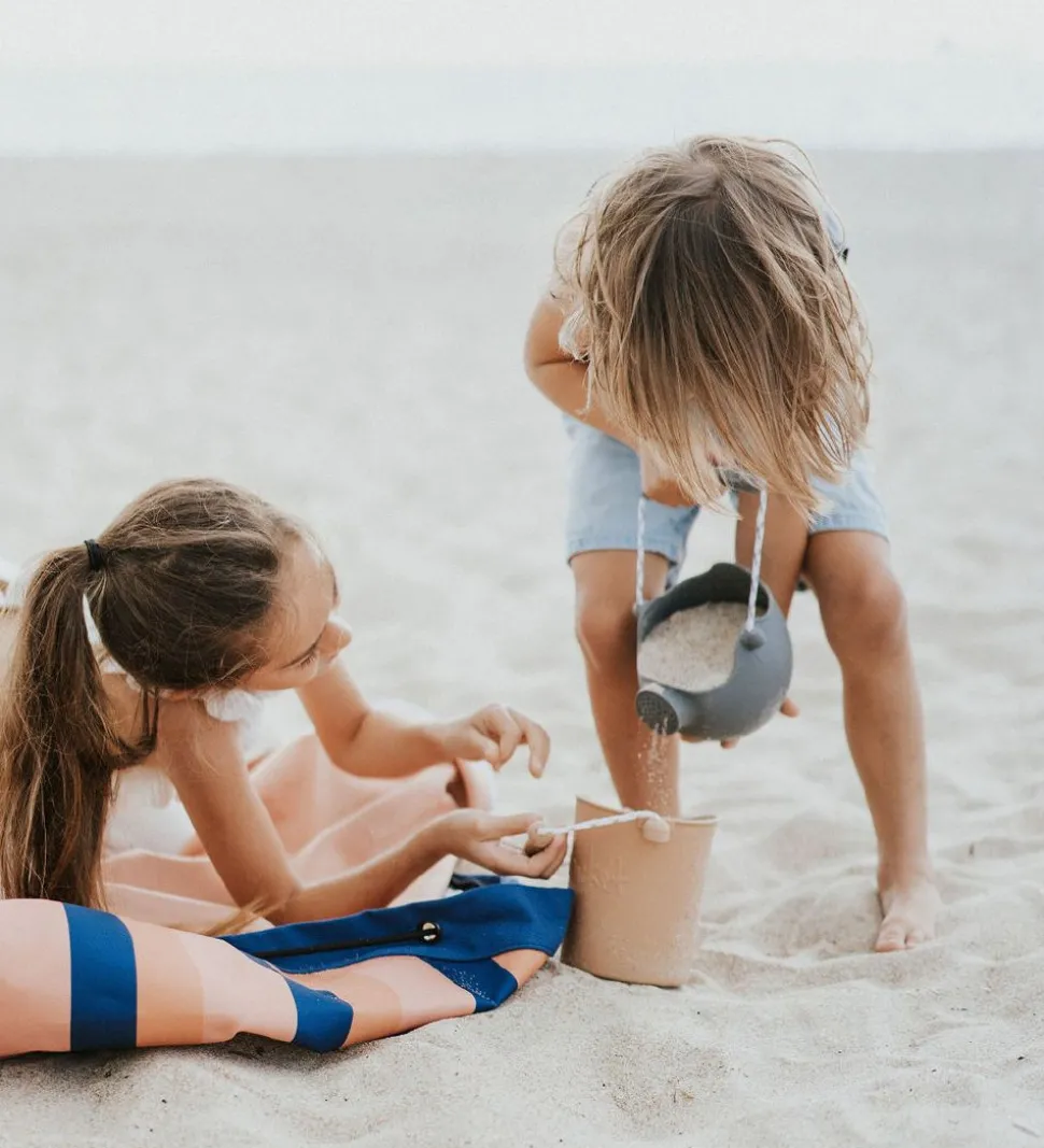 Play&Go Legetøjstæppe - Outdoor - Ø140 - Mokka Stripes