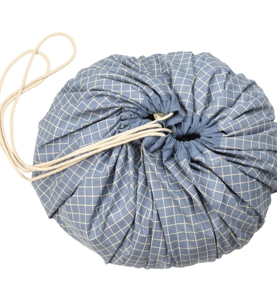 Play&Go Legetæppe - Ø140 - Grid Blue