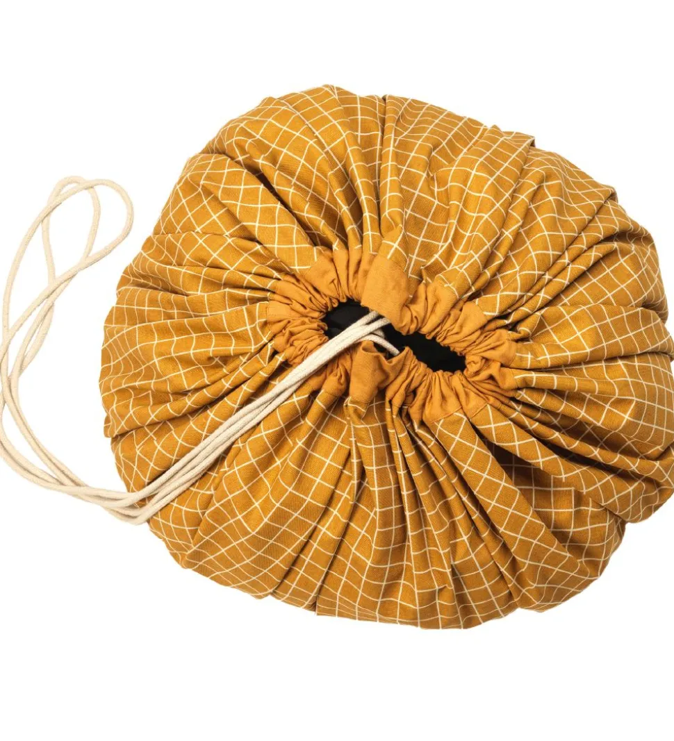 Play&Go Legetæppe - Ø140 - Grid Mustard