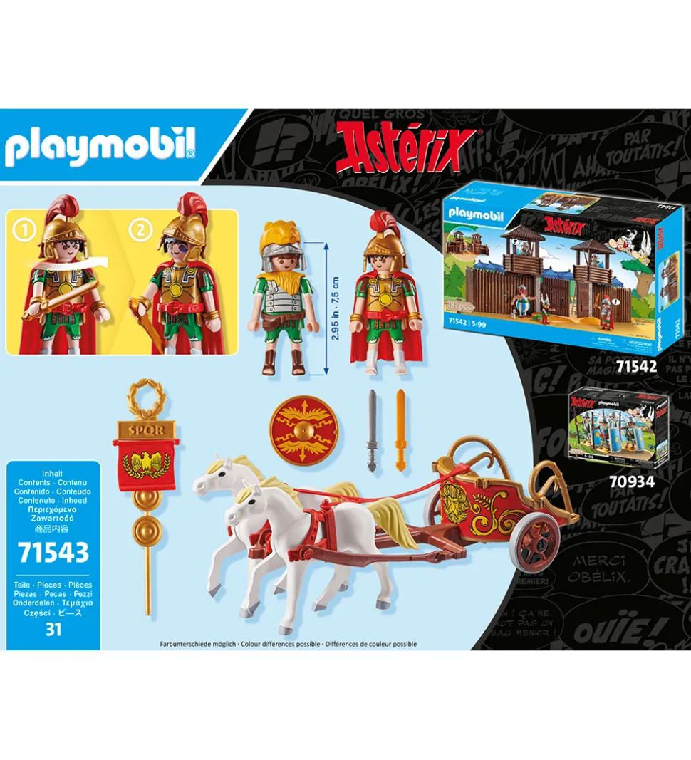 Playmobil Asterix - Romersk Stridsvogn - 71543 - 31 Dele