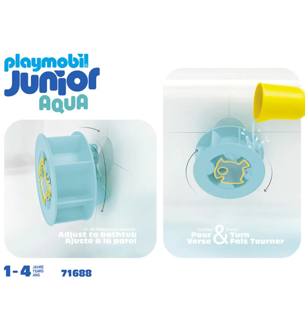 Playmobil Junior Aqua - Vandhjulet Med Babyhaj - 71688 - 6 Dele