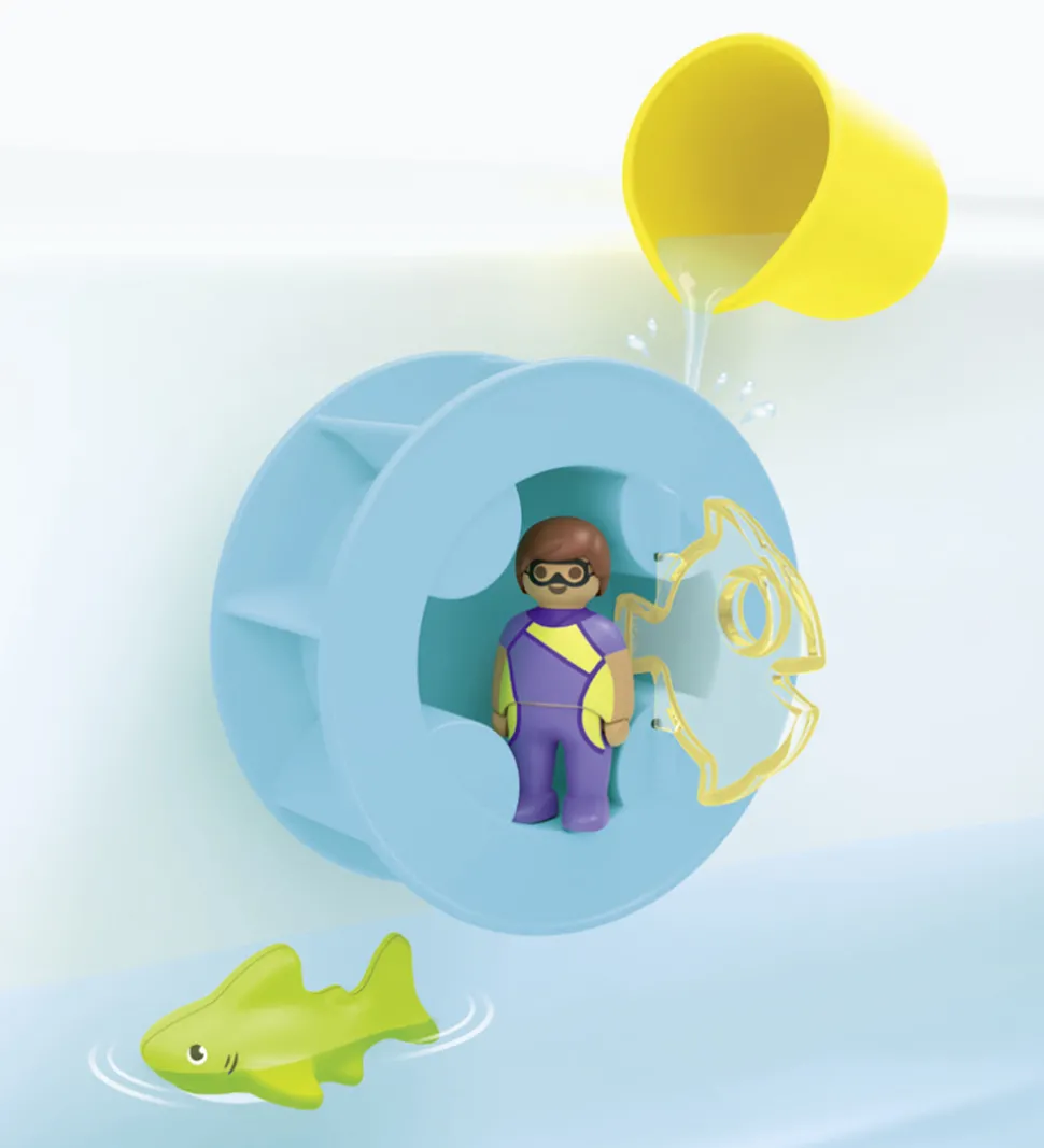 Playmobil Junior Aqua - Vandhjulet Med Babyhaj - 71688 - 6 Dele