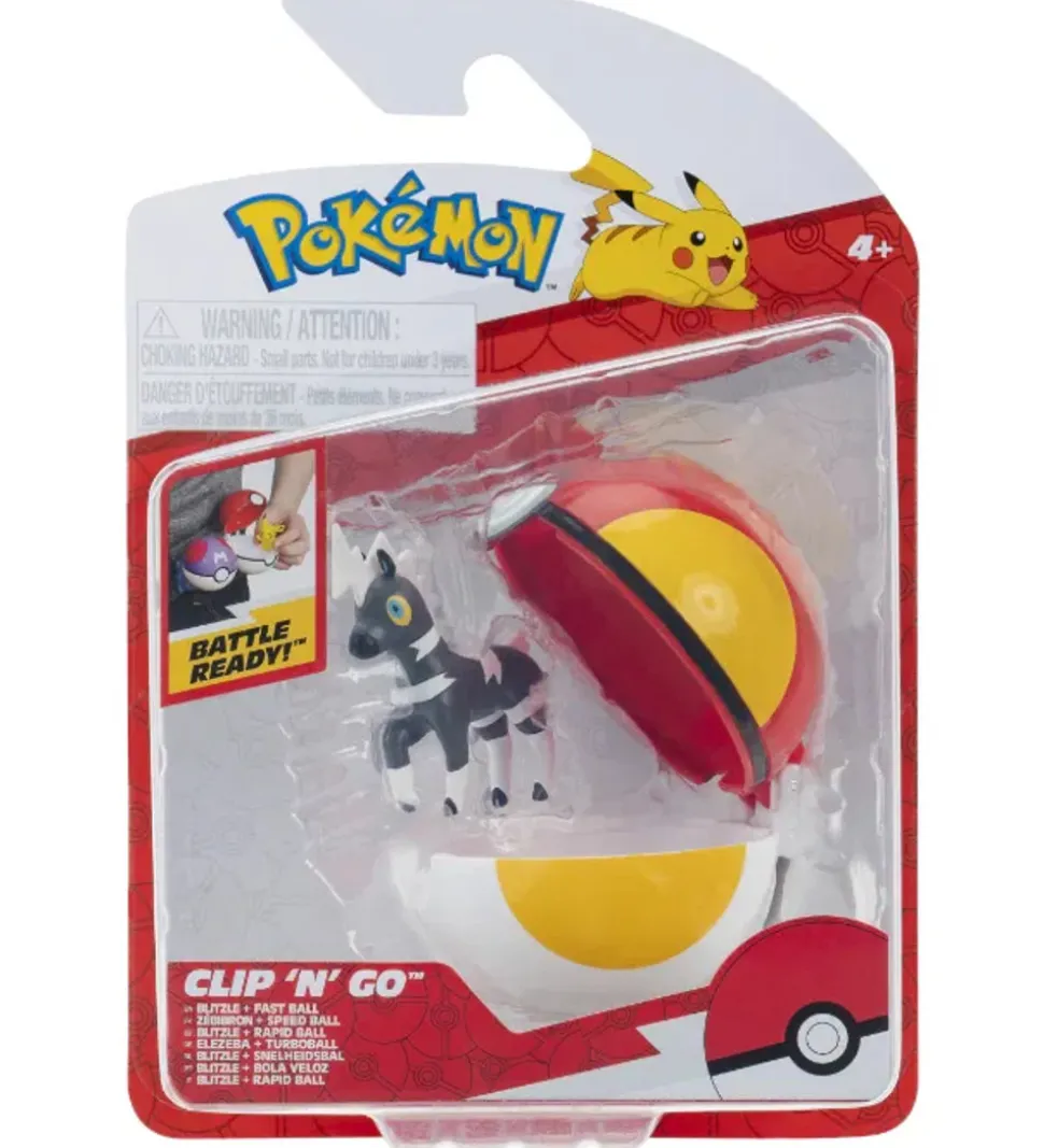 Pokémon Figur - Clip 'N' Go - Blitzle m. Fast Ball
