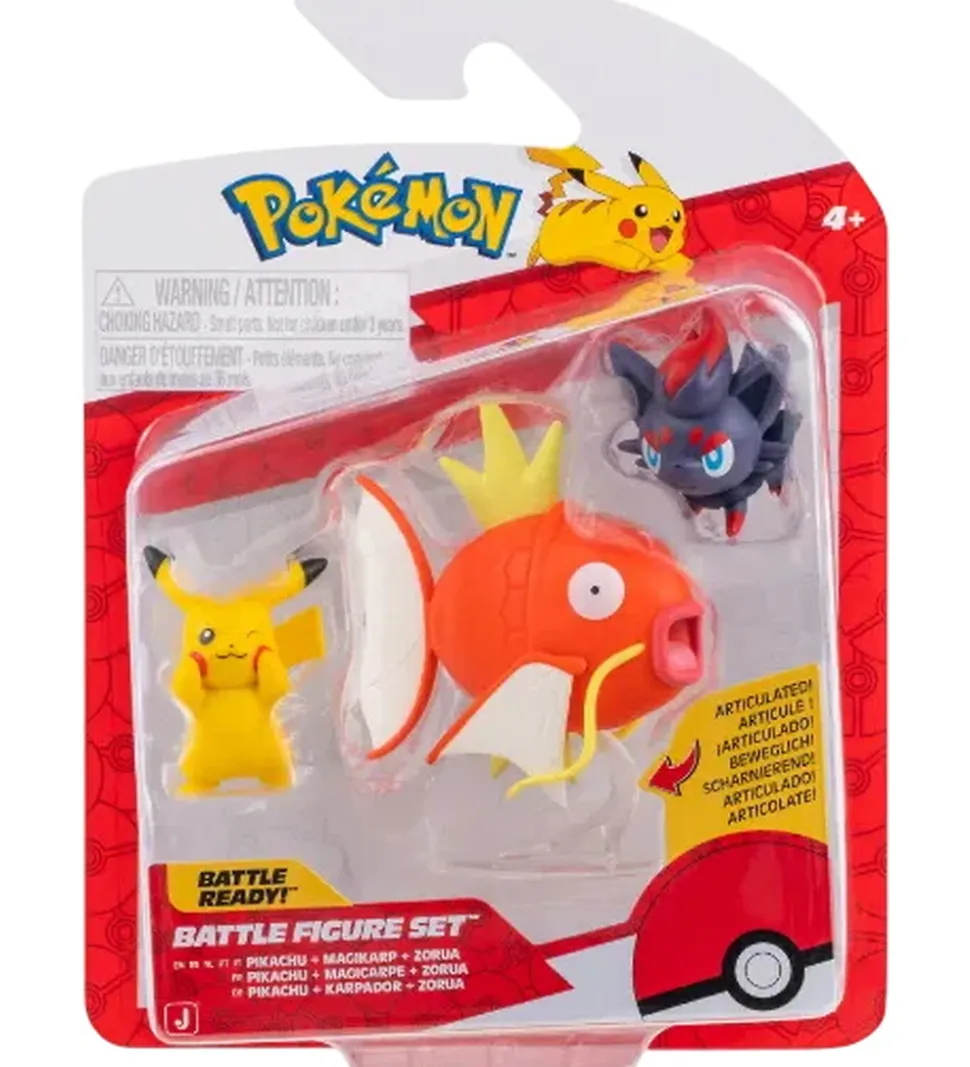 Pokémon Figurer - Battle Figure - Pikachu/Magikarp/Zorua