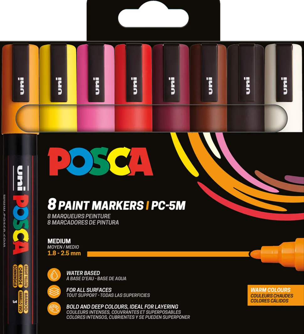 Posca Tuscher - PC-5M - 8 stk. - Multifarvet