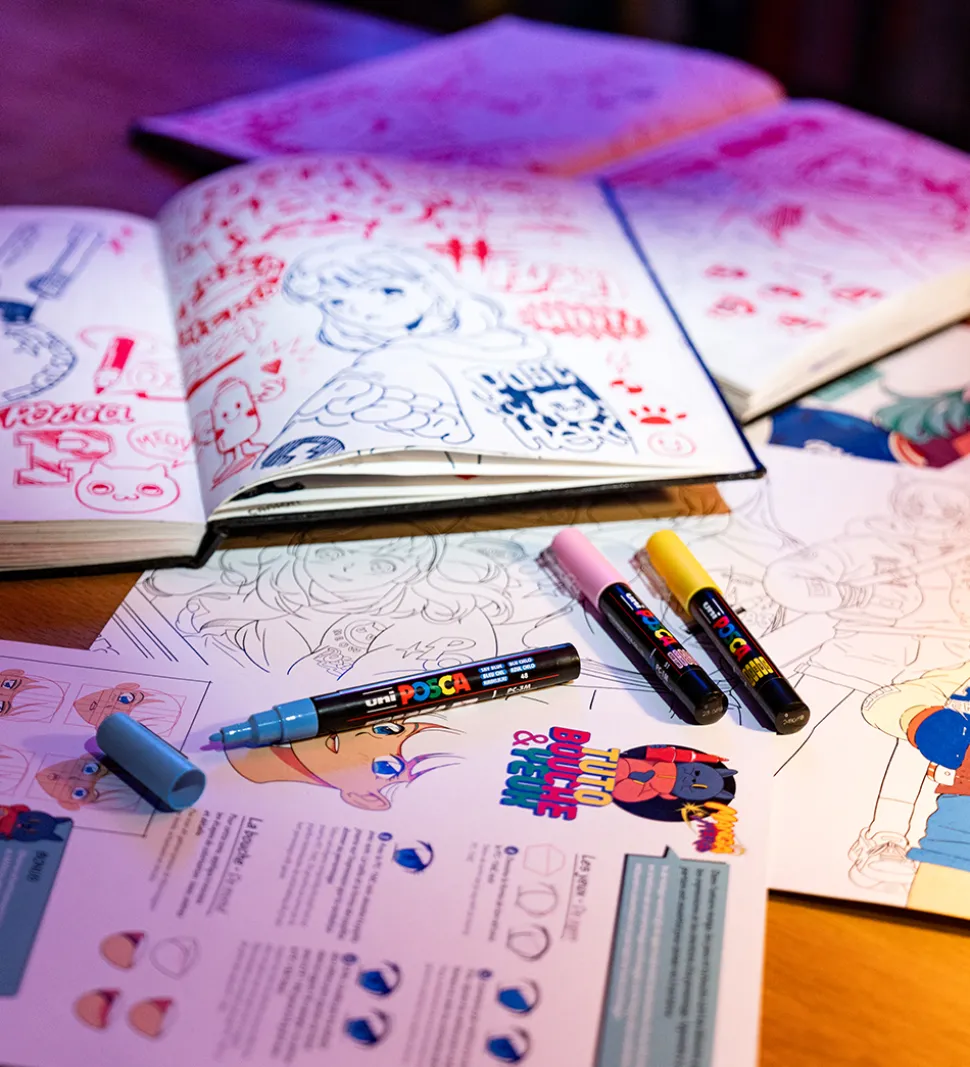 Posca Tuscher m. Metalkasse - 20 stk. - Manga Hero