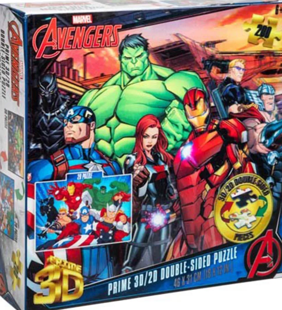 Prime 3D Puzzle Puslespil - 3D/3D - 200 Brikker - Avengers