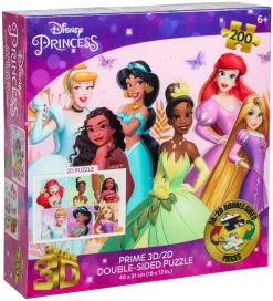 Prime 3D Puzzle Puslespil - 3D/2D - 200 Brikker - Princess