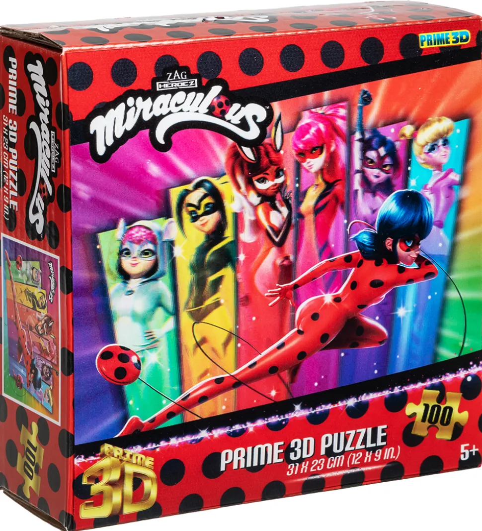 Prime 3D Puzzle Puslespil - 3D - 100 Brikker - Miraculous
