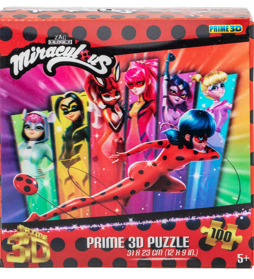Prime 3D Puzzle Puslespil - 3D - 100 Brikker - Miraculous