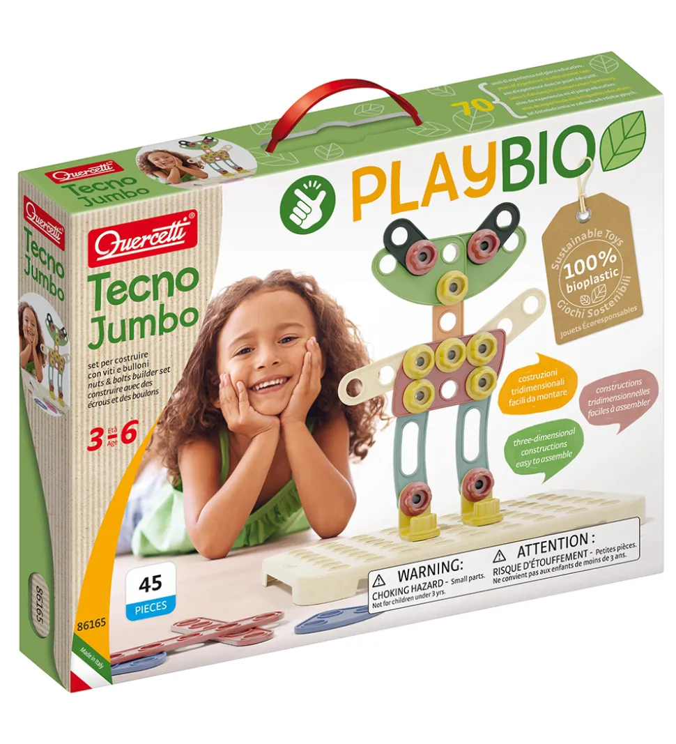 Quercetti Byggesæt - PlayBio Tecno Jumbo - 45 dele - 86165