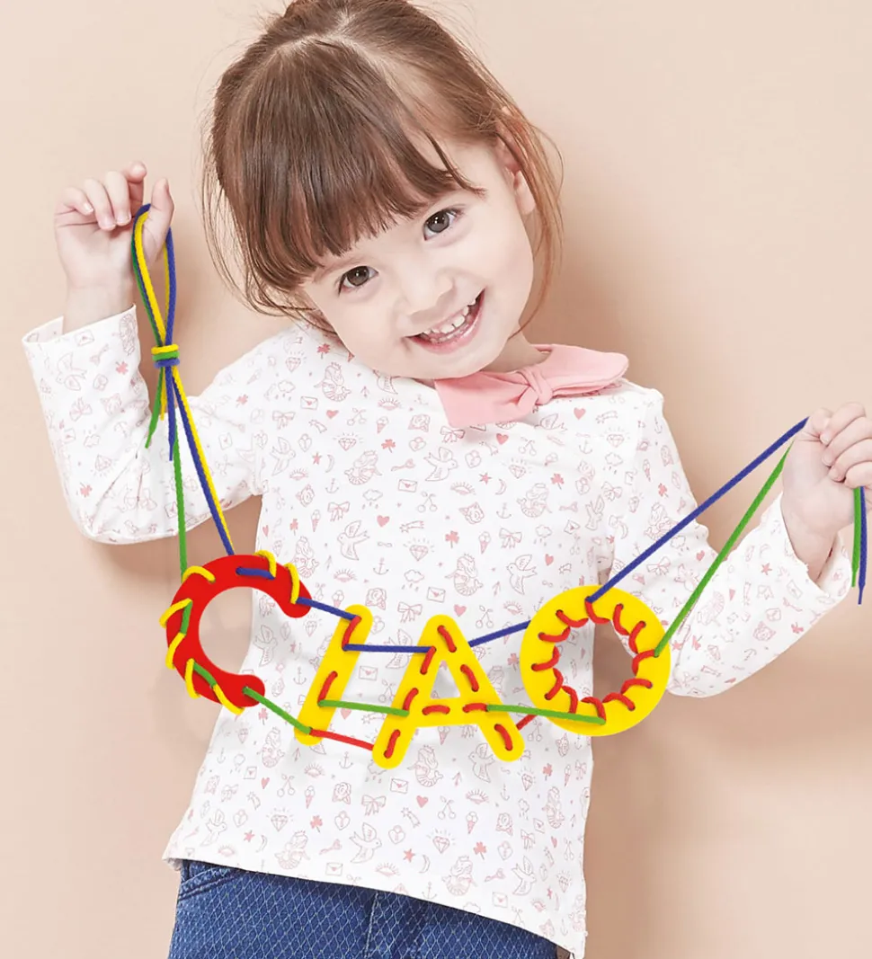 Quercetti Læringssæt - Lacing ABC+123 - Play Montessori - 2802