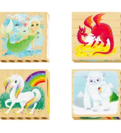 Quercetti Puslespil - Playbio Træ - Fabeldyr - 4x6 Brikker - 807