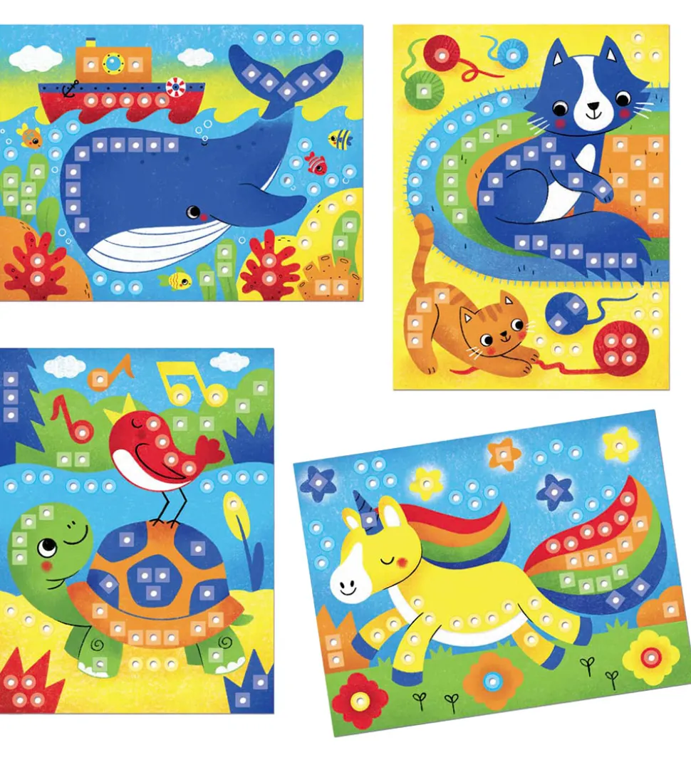 Quercetti Stiftmosaik - FantaColor Cards - Dyr - 180 Dele - 0086