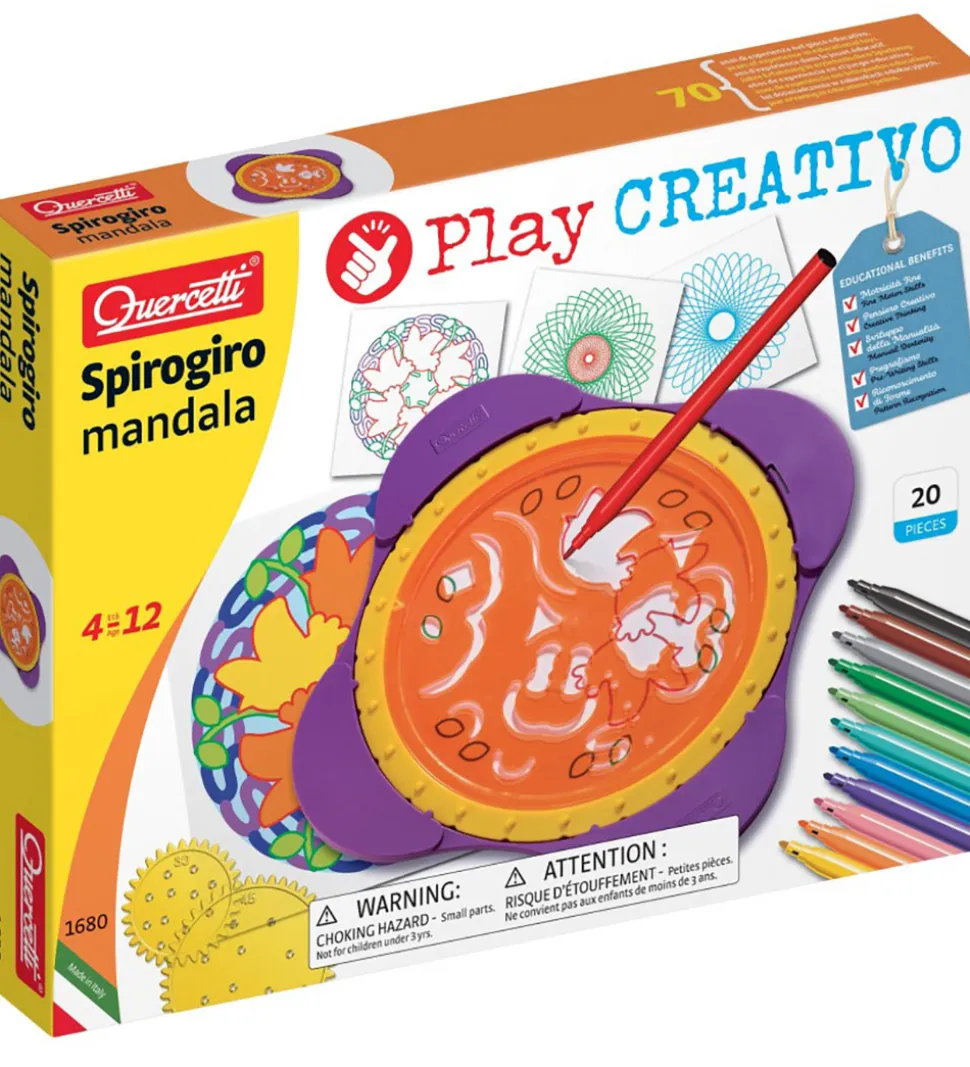 Quercetti Tegnesæt - Spirogiro Mandala - 20 Dele - 1680