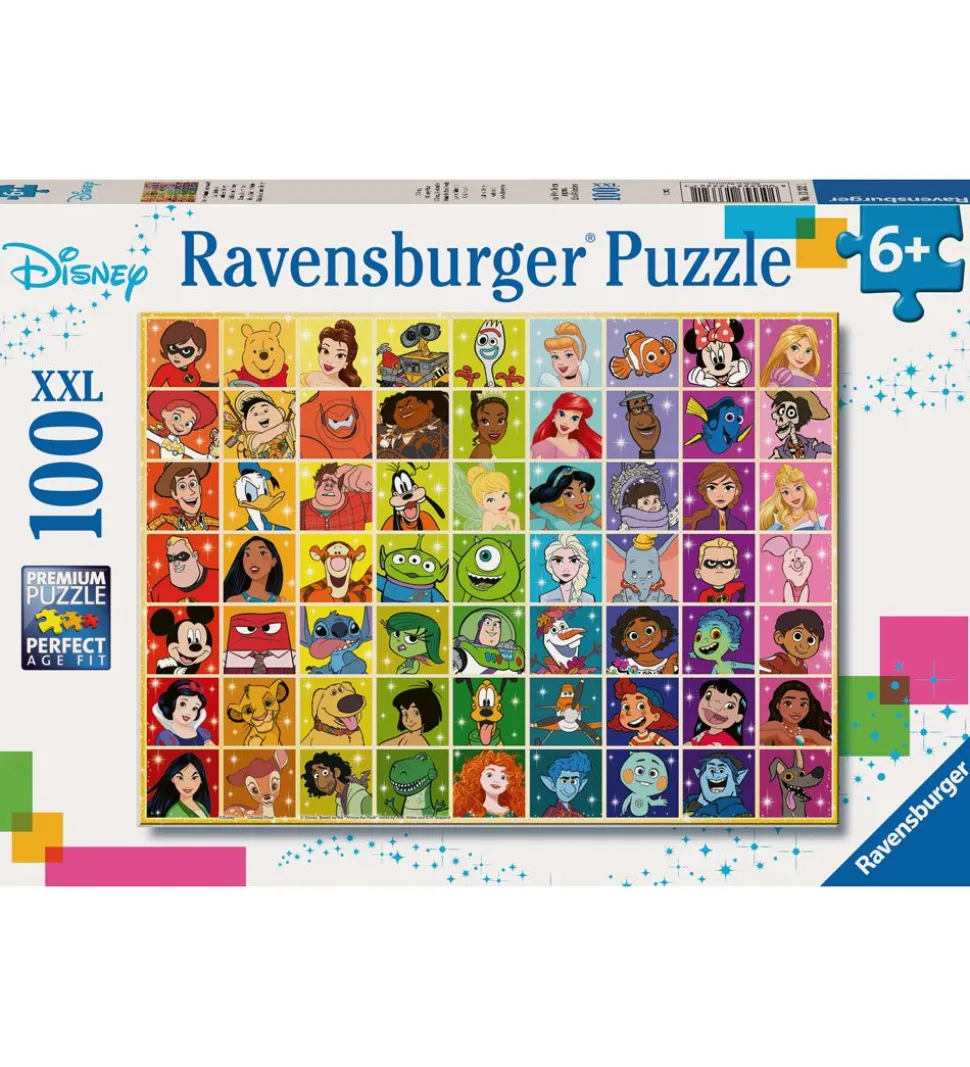 Ravensburger Puslespil - 100 Brikker - Disney Multi Character