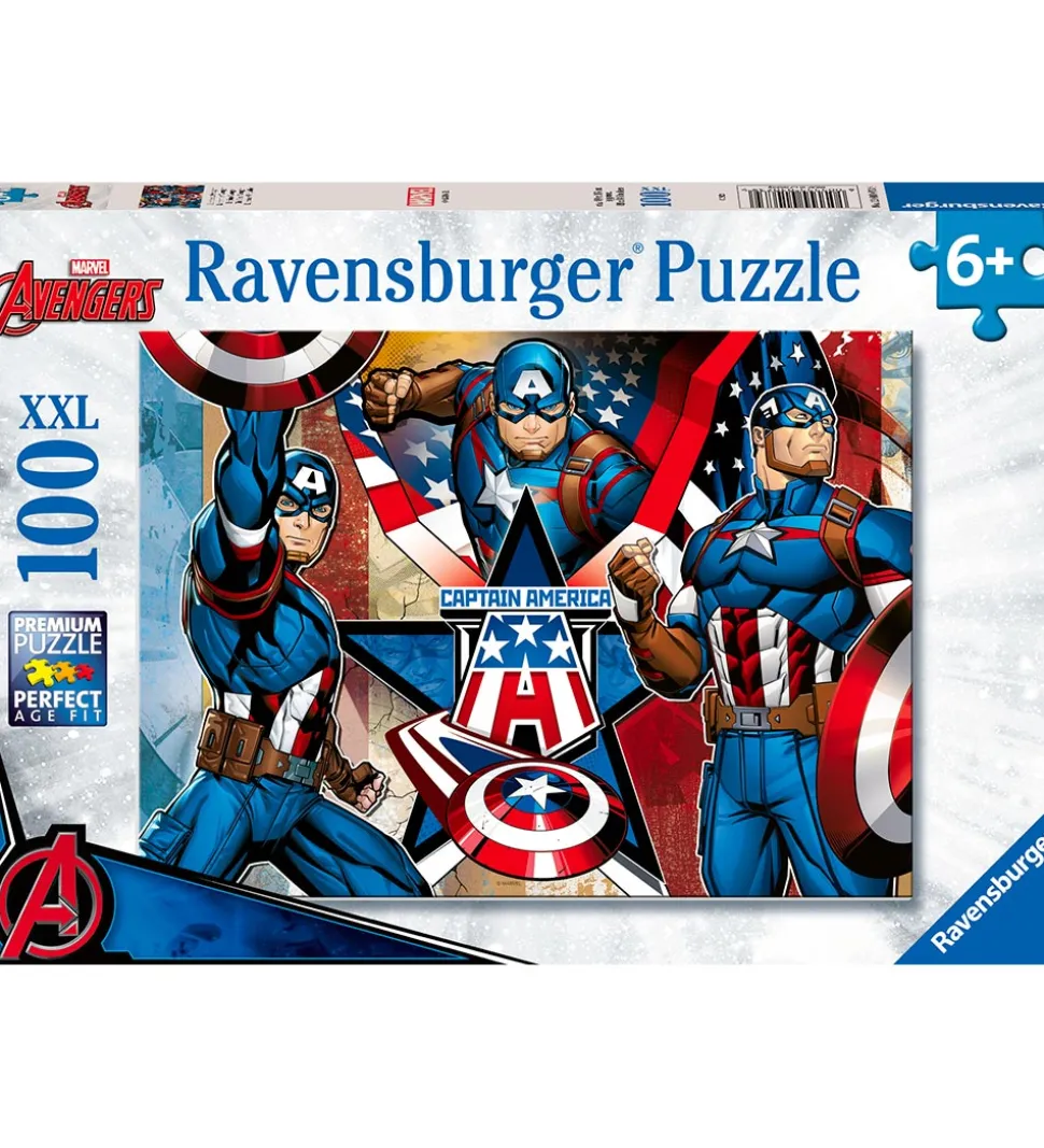 Ravensburger Puslespil - 100 Brikker - Marvel Captain America