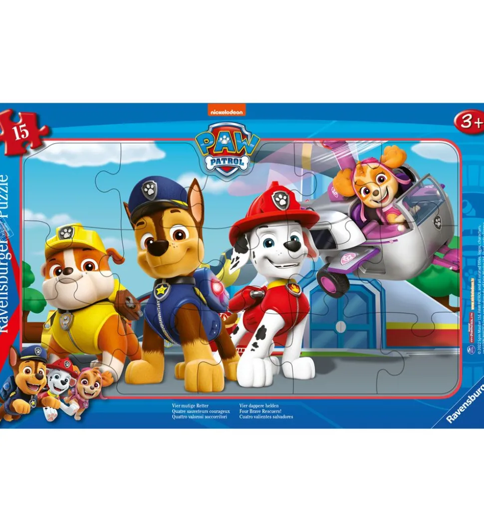 Ravensburger Puslespil - 15 Brikker - Paw Patrol Four Brave Resc