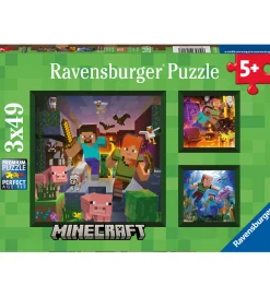 Ravensburger Puslespil - 3x49 Brikker - Minecraft