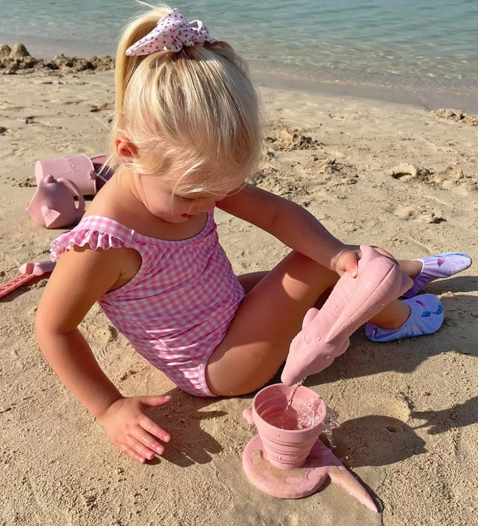 Scrunch Foldbar Regnvandsmåler - 21x11 cm - Silikone - Dusty Ros