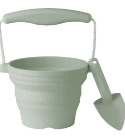 Scrunch Foldbar Spand m. Skovl - 11x9 cm - Sage Green