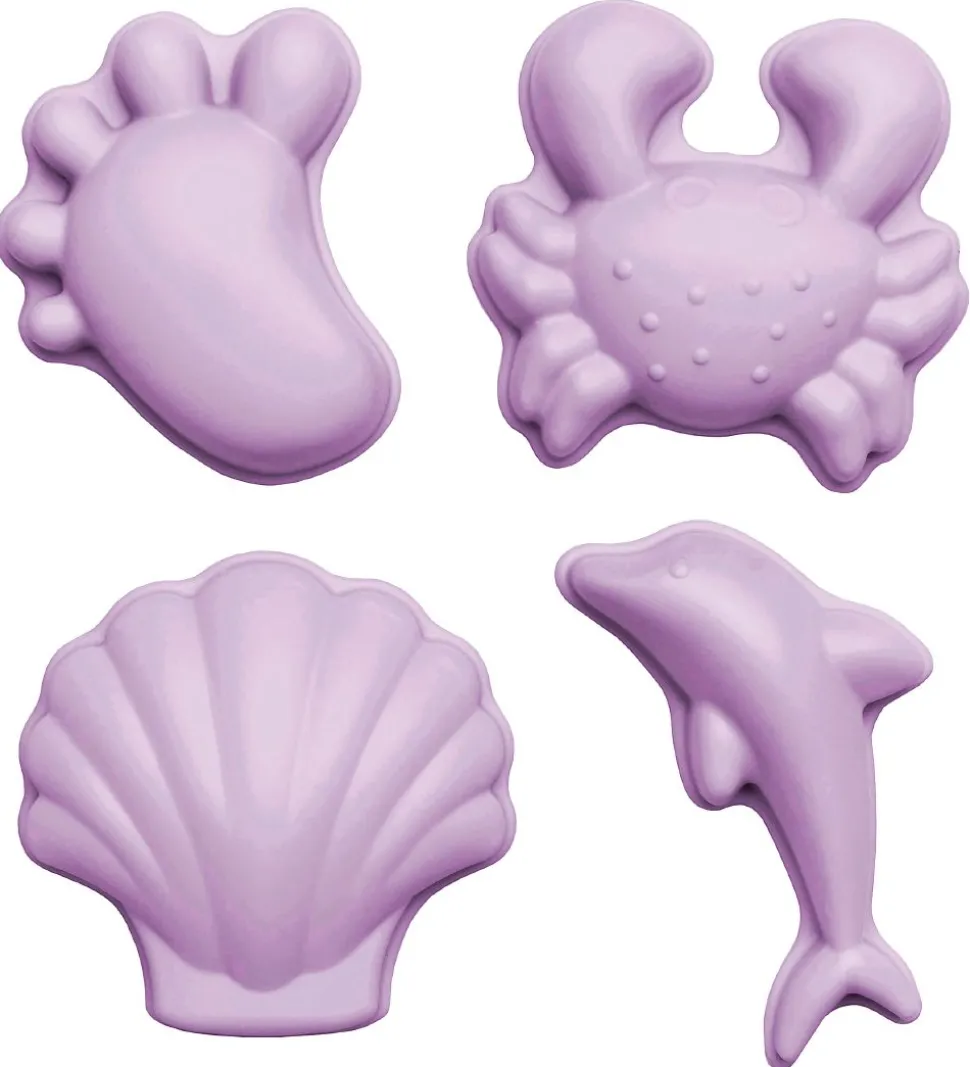 Scrunch Sandforme - 4 stk - Silikone - 6,5-10,5 cm - Lys Lilla