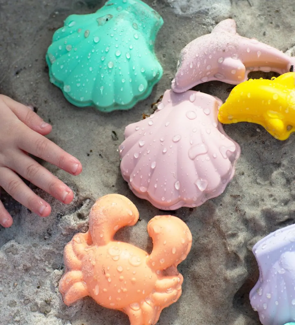 Scrunch Sandforme - 4 stk. - Silikone - 6,5-10,5 cm - Dark Purpl