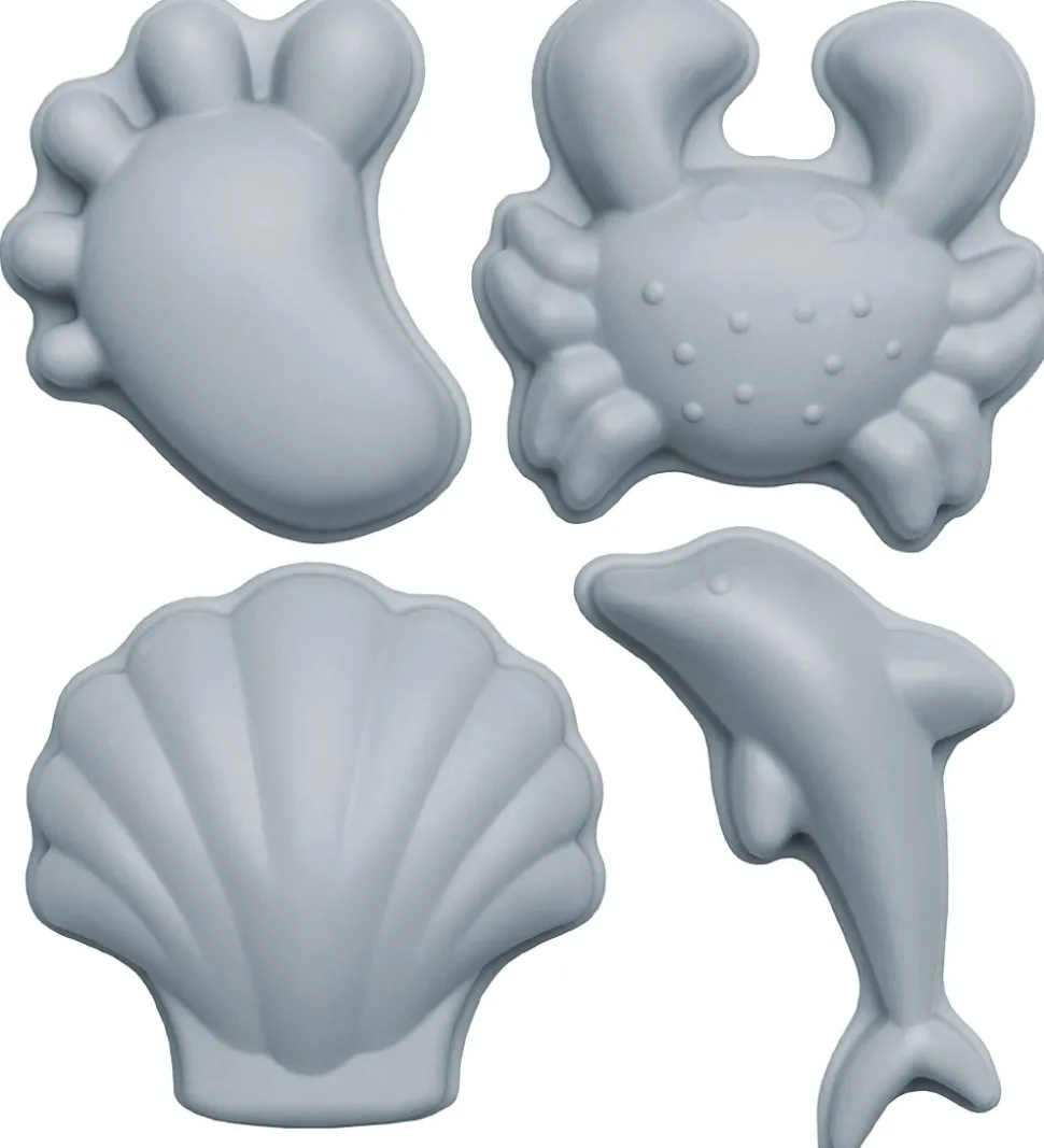 Scrunch Sandforme - 4 stk - Silikone - Lyseblå