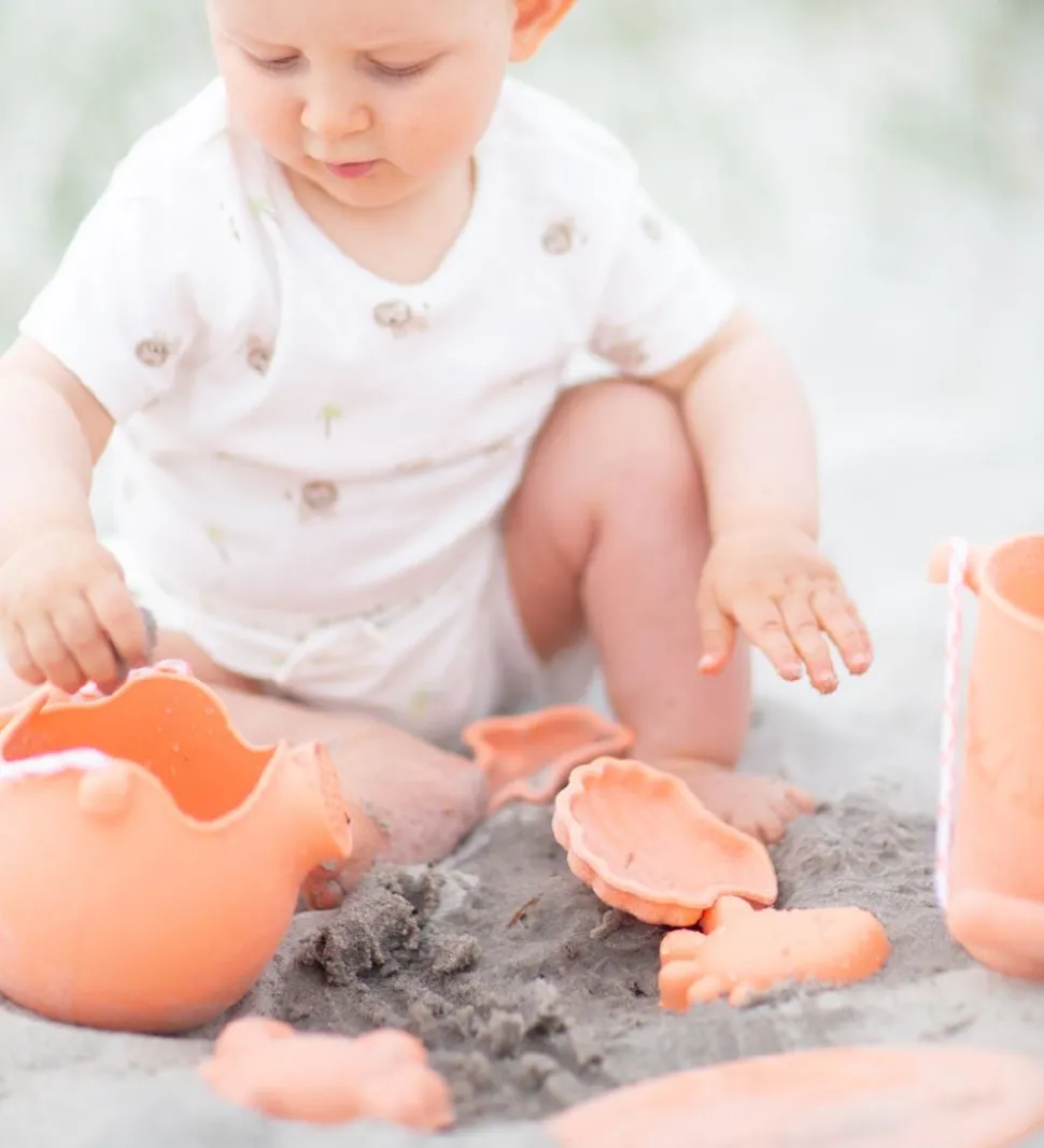 Scrunch Sandforme - 4 stk. - Silikone - 6,5-10,5 cm - Coral