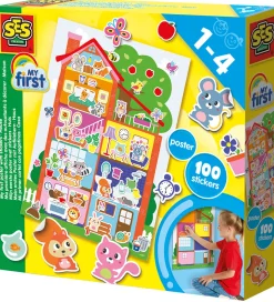 SES Creative - Min Første - Plakat med klistermærker - Hus