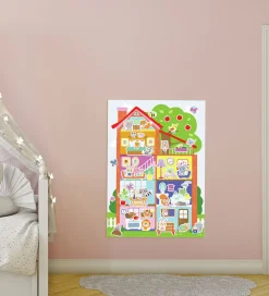 SES Creative - Min Første - Plakat med klistermærker - Hus