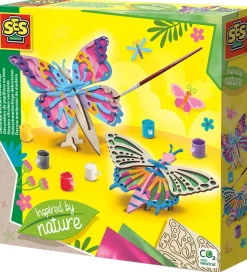 SES Creative Kreasæt - Dekorer Sommerfugle I Træ
