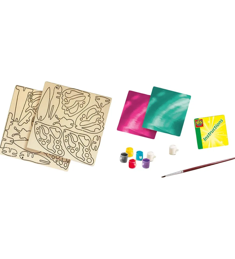 SES Creative Kreasæt - Dekorer Sommerfugle I Træ