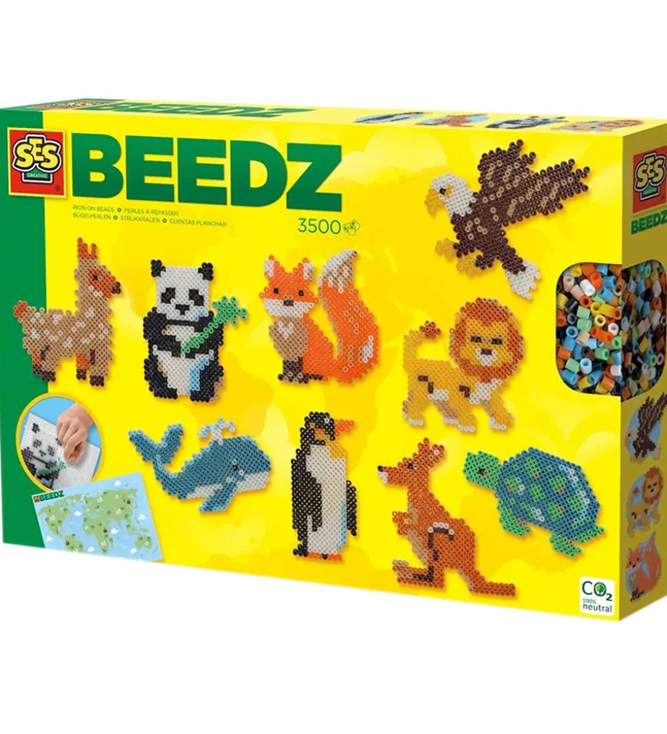 SES Creative Perler - Strygeperler - 3500 stk - Verdens Dyr