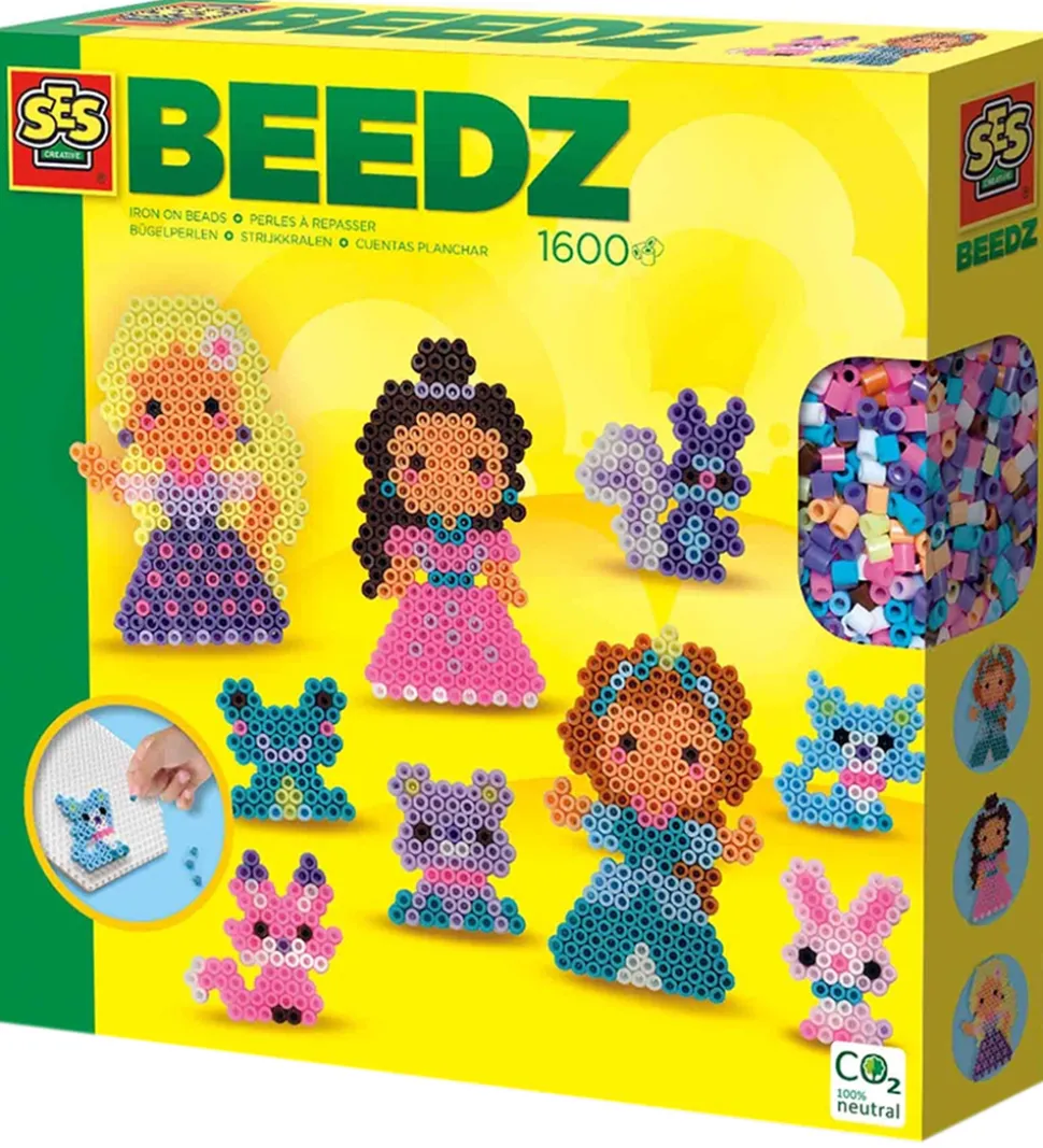 SES Creative Perler - Strygeperler - 1600 stk - Prinsesser Og Kæ
