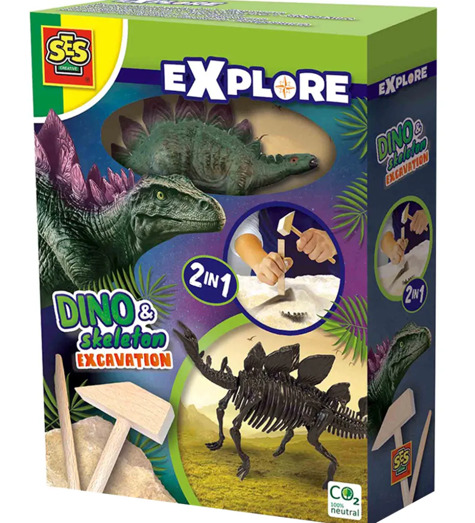 SES Creative Udhug - Explore - Stegosaurus og Skelet