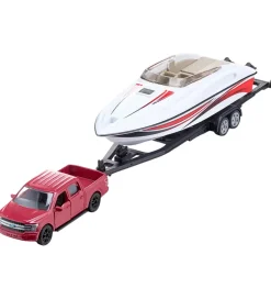 Siku Bil m. Båd - Ford F150 m. Motorbåd - 1:55 - Rød/Hvid