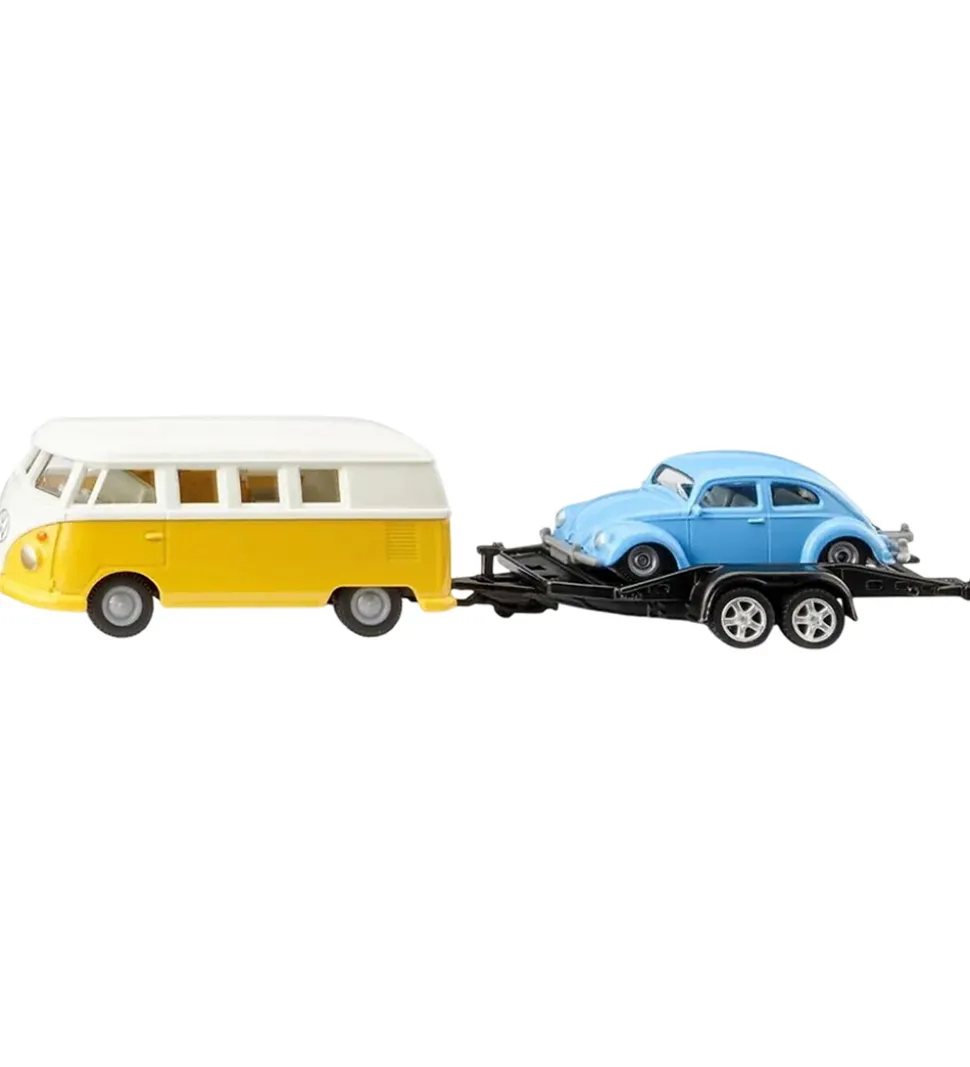 Siku Bil m. Trailer - VW T1 m. Trailer & VW Beetle - 1:50