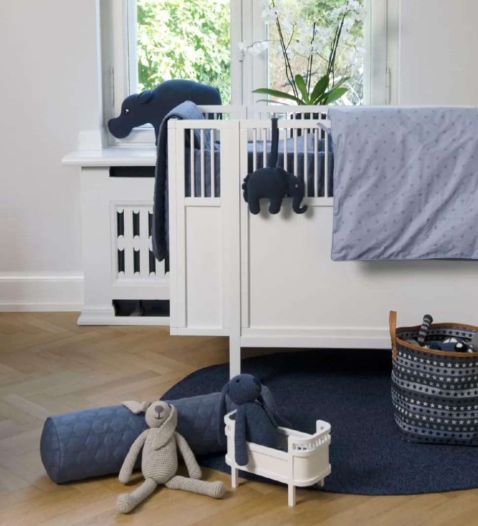 Smallstuff Legetæppe - 100x100 - Quiltet Stålblå m. Stjerner