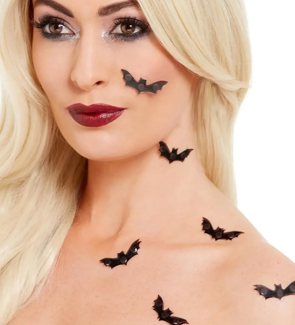 Smiffys Klistermærker - 3D Bat Stickers - 6-pak - Sort