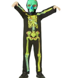 Smiffys Udklædning - Green Skeleton Glow In The Dark - Multi