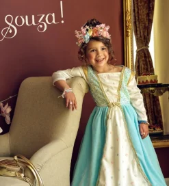 Souza Udklædning - Prinsesse - Josephina - Hvid/Lyseblå