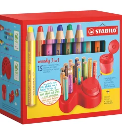 Stabilo Farveblyanter - Woody 3-i-1 Deskset - 15 Stk. - Multifa