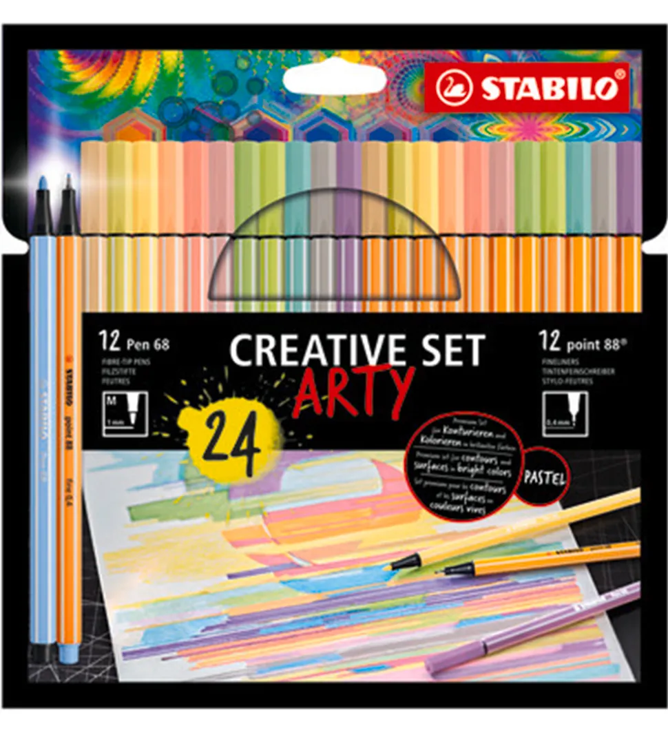 Stabilo Tuscher - Pen 68/Point 88 Arty - 24 stk. - Pastel