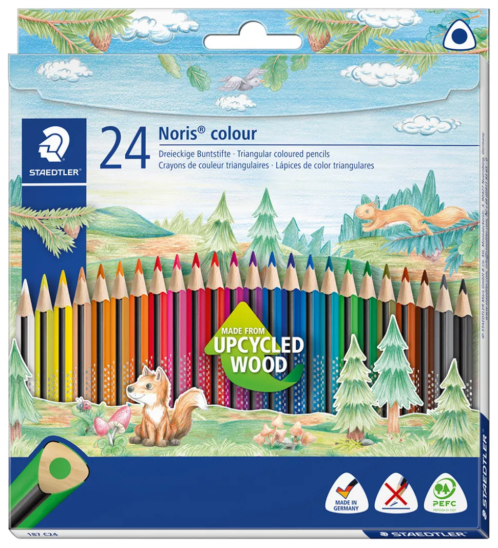 Staedtler Farveblyanter - Noris Upcycled Wood - 24 stk
